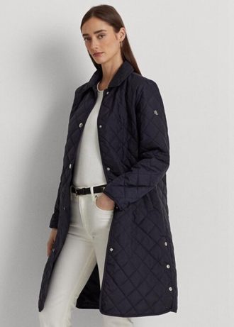Navy Women’s Ralph Lauren Long Quilted   Jackets