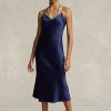 Navy Women’s Ralph Lauren Mulberry Silk Midi Slip Dress