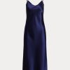Navy Women’s Ralph Lauren Mulberry Silk Midi Slip Dress