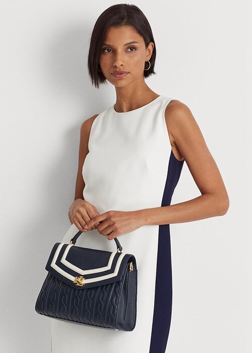 Navy Women’s Ralph Lauren Nappa Leather Medium Farrah Satchel Bags Navy Women’s Ralph Lauren Nappa Leather Medium Farrah Satchel Bags