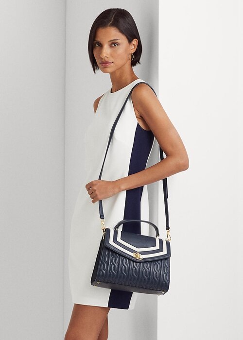 Navy Women’s Ralph Lauren Nappa Leather Medium Farrah Satchel Bags Navy Women’s Ralph Lauren Nappa Leather Medium Farrah Satchel Bags