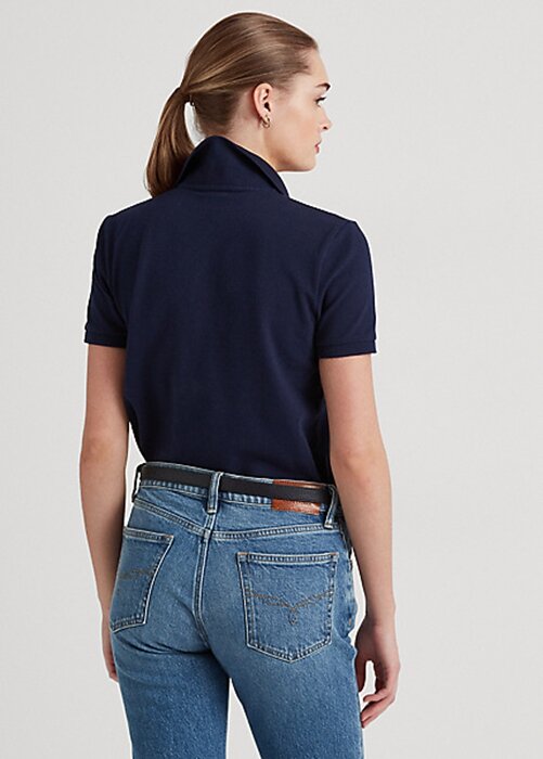 Navy Women’s Ralph Lauren Patchwork Piqué Polo Shirts Navy Women’s Ralph Lauren Patchwork Piqué Polo Shirts