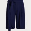 Navy Women’s Ralph Lauren Pleated Georgette Wide-leg Shorts Navy Women’s Ralph Lauren Pleated Georgette Wide-leg Shorts