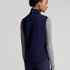 Navy Women’s Ralph Lauren Quilted-Front Hybrid Full-Zip Vest
