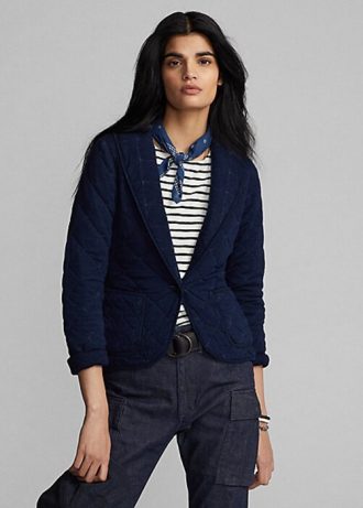 Navy Women’s Ralph Lauren Quilted Indigo Jersey Jackets
