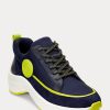 Navy Women’s Ralph Lauren Reaghan Leather & Suede Sneakers