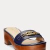 Navy Women’s Ralph Lauren Roxanne Nappa Leather Sandals