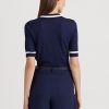 Navy Women’s Ralph Lauren Silk-Blend Short-Sleeve Sweaters