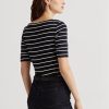 Navy Women’s Ralph Lauren Striped Boatneck Tops Navy Women’s Ralph Lauren Striped Boatneck Tops