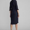 Navy Women’s Ralph Lauren Wool-Cotton Belted Dress Navy Women’s Ralph Lauren Wool-Cotton Belted Dress