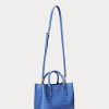 New England Blue Women’s Ralph Lauren Embossed Leather Medium Marcy Satchel Bags