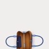 New England Blue Women’s Ralph Lauren Embossed Leather Medium Marcy Satchel Bags
