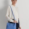 New England Blue Women’s Ralph Lauren Embossed Leather Medium Marcy Satchel Bags