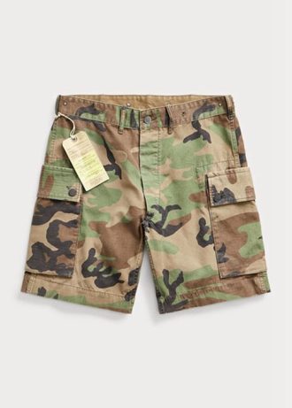 Olive Men’s Ralph Lauren Camo Ripstop Cargo  Shorts