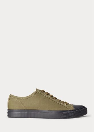Olive Men’s Ralph Lauren Canvas Sneakers