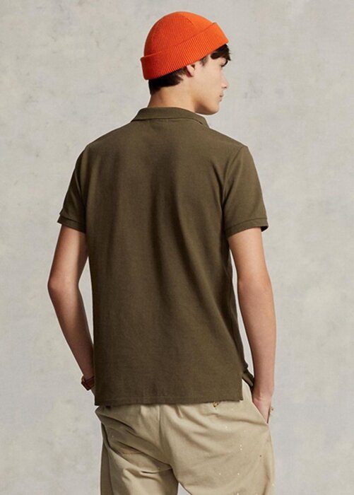 Olive Men’s Ralph Lauren Custom Slim Fit Mesh Polo Shirts Olive Men’s Ralph Lauren Custom Slim Fit Mesh Polo Shirts