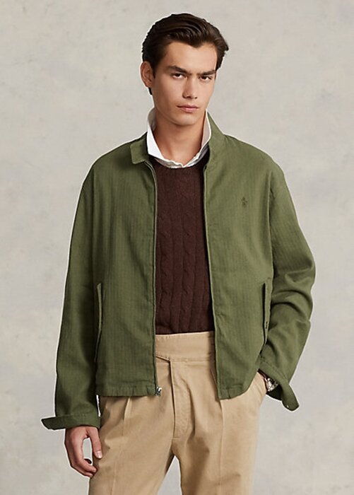 Olive Men’s Ralph Lauren Linen-Blend Herringbone Twill Jackets Olive Men’s Ralph Lauren Linen-Blend Herringbone Twill Jackets