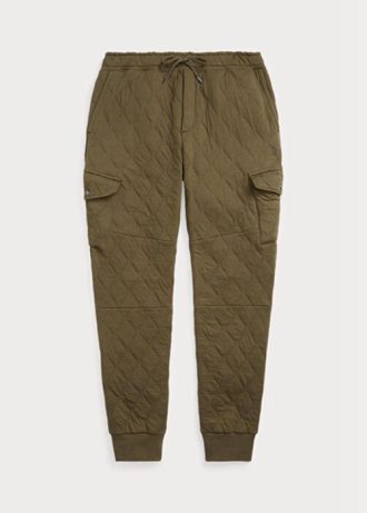 Olive Men’s Ralph Lauren Luxury Jersey Cargo Jogger  Pants