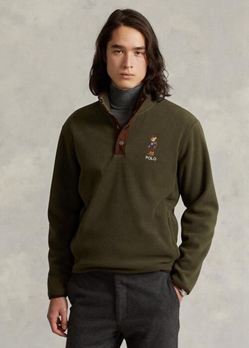 Olive Men’s Ralph Lauren Polo Bear Brushed Fleece Pullover Sweatshirt Olive Men’s Ralph Lauren Polo Bear Brushed Fleece Pullover Sweatshirt