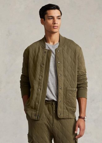 Olive Men’s Ralph Lauren Quilted Luxury Jersey Jackets