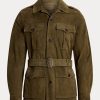 Olive Men’s Ralph Lauren Suede Belted Jackets