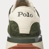 Olive Men’s Ralph Lauren Train 89 Suede-Panelled Sneakers