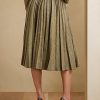 Olive Women’s Ralph Lauren Arnav Pleated Broken-Twill Skirts