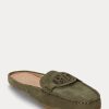 Olive Women’s Ralph Lauren Brynn Suede Driver Flat Shoes
