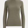 Olive Women’s Ralph Lauren Cotton-Blend Long-Sleeve Tops Olive Women’s Ralph Lauren Cotton-Blend Long-Sleeve Tops