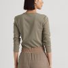 Olive Women’s Ralph Lauren Cotton-Blend Long-Sleeve Tops Olive Women’s Ralph Lauren Cotton-Blend Long-Sleeve Tops
