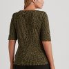 Olive Women’s Ralph Lauren Ocelot-Print Cotton Boatneck Tops Olive Women’s Ralph Lauren Ocelot-Print Cotton Boatneck Tops