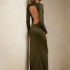 Olive Women’s Ralph Lauren Silk Long-Sleeve Evening Dress Olive Women’s Ralph Lauren Silk Long-Sleeve Evening Dress