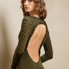 Olive Women’s Ralph Lauren Silk Long-Sleeve Evening Dress Olive Women’s Ralph Lauren Silk Long-Sleeve Evening Dress