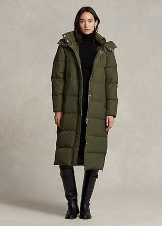 Olive Women’s Ralph Lauren Water-Repellent Long Down Coats