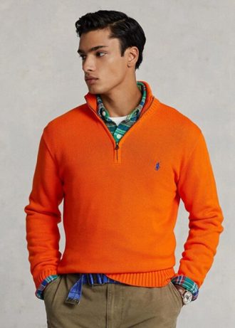 Orange Men’s Ralph Lauren Cotton Quarter-zip Jumper  Sweaters