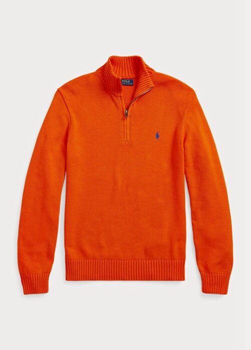 Orange Men’s Ralph Lauren Cotton Quarter-zip Jumper Sweaters Orange Men’s Ralph Lauren Cotton Quarter-zip Jumper Sweaters