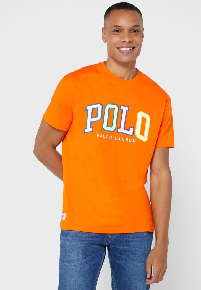 Orange Men’s Ralph Lauren Logo Crew Neck T Shirts