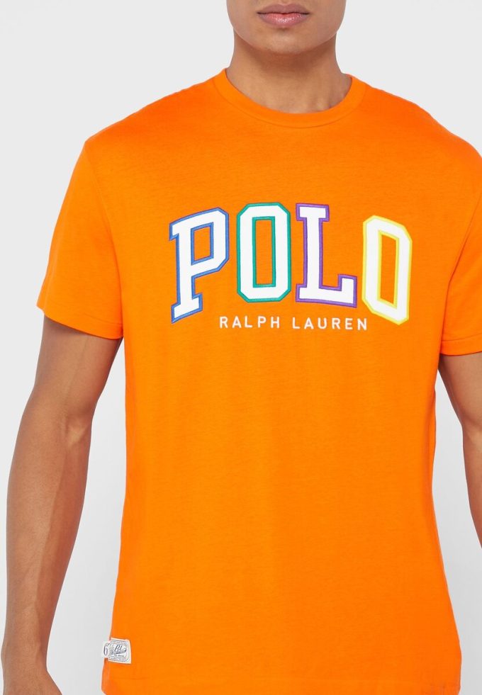 Orange Men’s Ralph Lauren Logo Crew Neck T Shirts