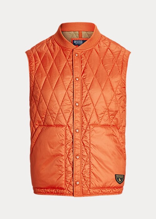 Orange Men’s Ralph Lauren Water-Repellent Quilted Vest Orange Men’s Ralph Lauren Water-Repellent Quilted Vest