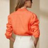 Orange Women’s Ralph Lauren Adrien Linen Shirts Orange Women’s Ralph Lauren Adrien Linen Shirts