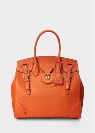 Orange Women’s Ralph Lauren Calfskin Soft Ricky 33  Handbag