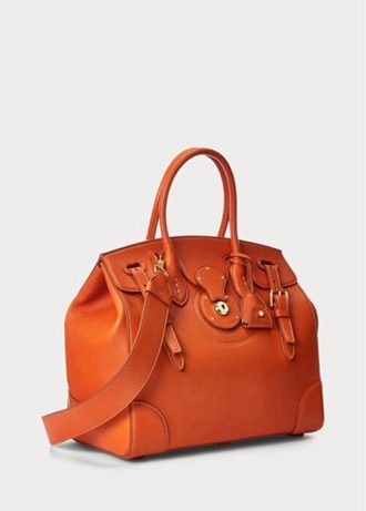 Orange Women’s Ralph Lauren Calfskin Soft Ricky 33  Handbag