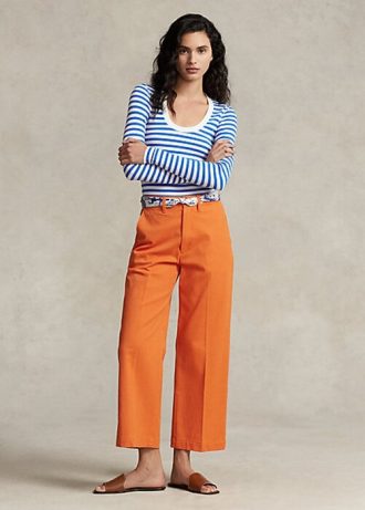 Orange Women’s Ralph Lauren Chino Wide-Leg Pants