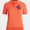 Orange Women’s Ralph Lauren Jersey Polo Shirts Orange Women’s Ralph Lauren Jersey Polo Shirts