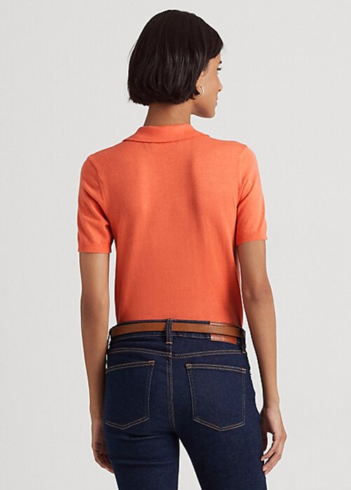 Orange Women’s Ralph Lauren Jersey Polo Shirts Orange Women’s Ralph Lauren Jersey Polo Shirts