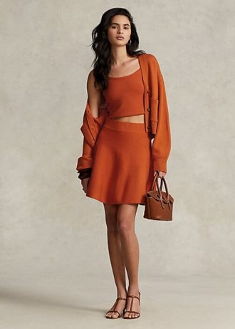 Orange Women’s Ralph Lauren Merino Wool-Blend Flared Skirts