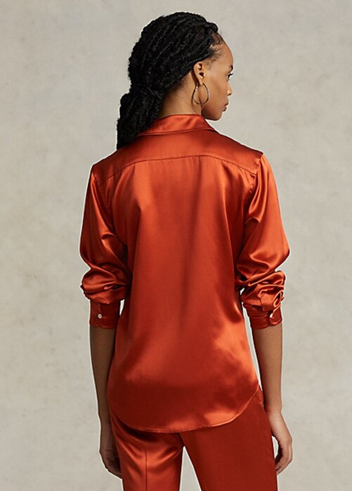 Orange Women’s Ralph Lauren Mulberry Silk Shir Shirts Orange Women’s Ralph Lauren Mulberry Silk Shir Shirts