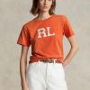 Orange Women’s Ralph Lauren Rl Logo Jersey  T Shirts