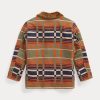 Orange Women’s Ralph Lauren Shearling-Collar Jacquard Jackets