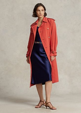 Orange Women’s Ralph Lauren Silk-Blend Coats